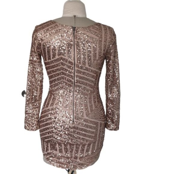 Shareen Collections Plunge Sequin Dress - Picture 3 of 5